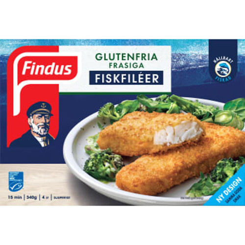 Frasiga fiskfiléer Glutenfri Fryst 4-p 340g Findus