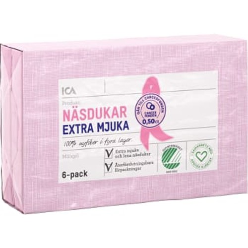 Näsdukar 6-p ICA Hjärtat