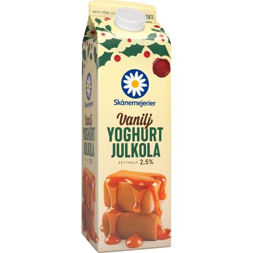 Vaniljyoghurt Julkola 2,5% 1000g Skånemejerier