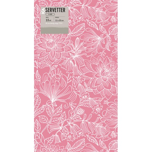 Servett 20cm Flow Dusty pink 15-p ICA