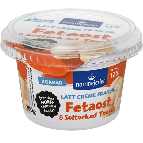Crème Fraiche Lätt Fetaost & Soltorkad tomat 12% 2dl Norrmejerier