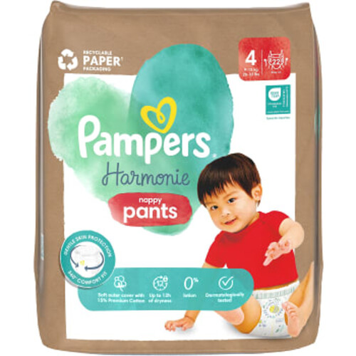 Byxblöjor Harmonie Pants Strl 4 9-15kg 22-p Pampers