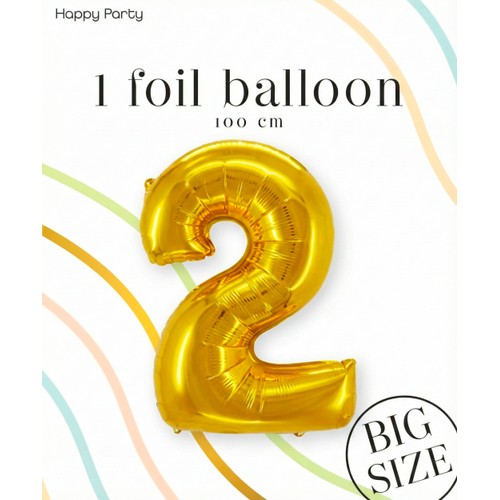 Folieb guld 2 100cm Happy Party