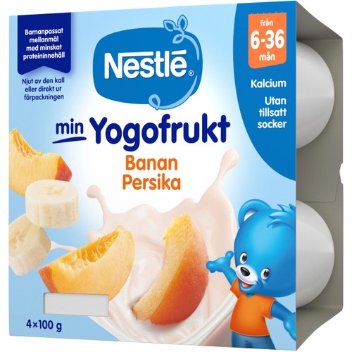Min Yogofrukt Persika & Banan Från 6m 4-p 400g Nestle
