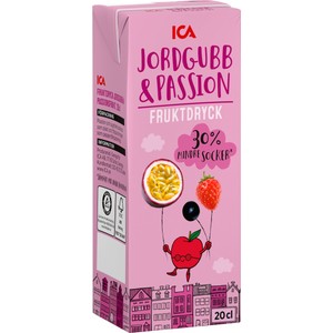 Fruktdryck Jordgubb & passionsfrukt 20cl ICA