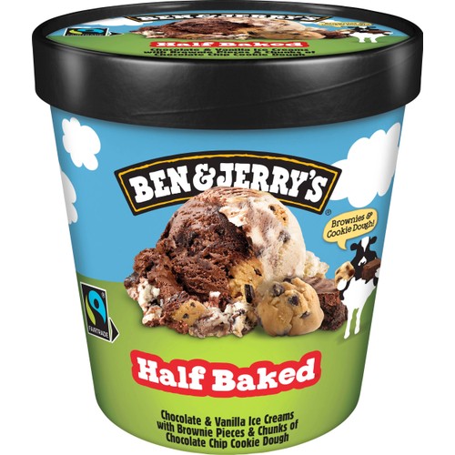 Glass Chocolate & vanilla half baked 465ml Ben & Jerrys