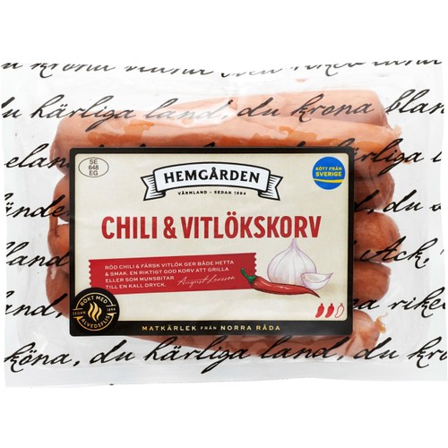 Chili & Vitlökskorv 300g Hemgården