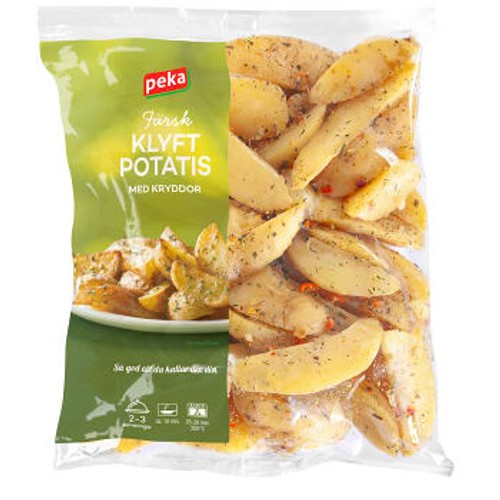 Färsk Klyftpotatis med Kryddor 500g Peka