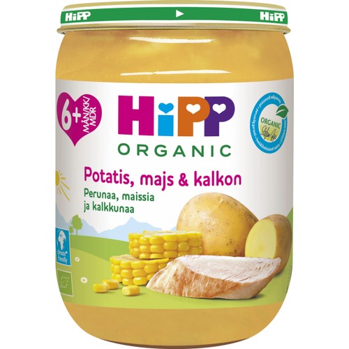 Potatis majs & kalkon Från 6m Eko 190g Hipp