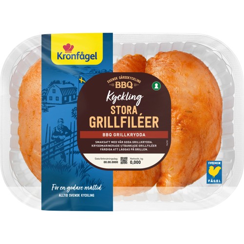 Kycklinggrillfilé BBQ Stora Grillkryddad ca 850g Kronfågel