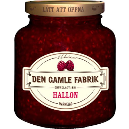 Hallonmarmelad 380g Den Gamle Fabrik
