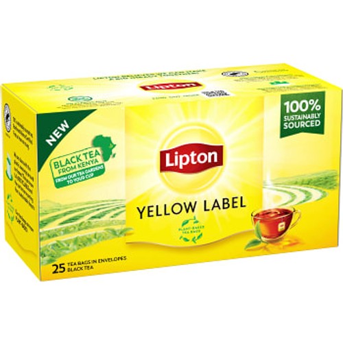 Svart Te Yellow label 25-p Lipton