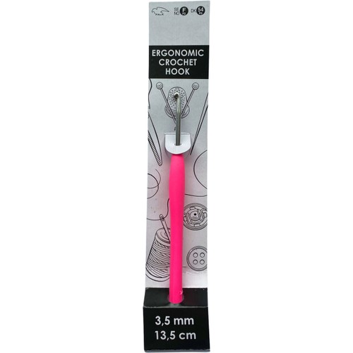 Virknål Ergonomisk Rosa 3,5 mm 1st FALK