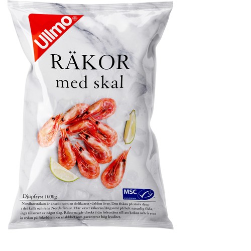 Räkor med skal Fryst 1kg MSC Ullmo