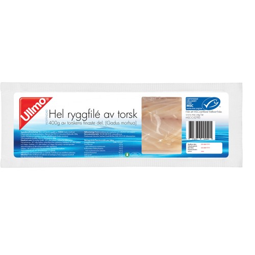 Torsk ryggfilé Fryst 400g Ullmo
