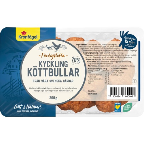 Kycklingköttbullar 300g Kronfågel