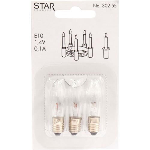 Reservlampa 3-p E10 1,4V 0,14W Star Trading