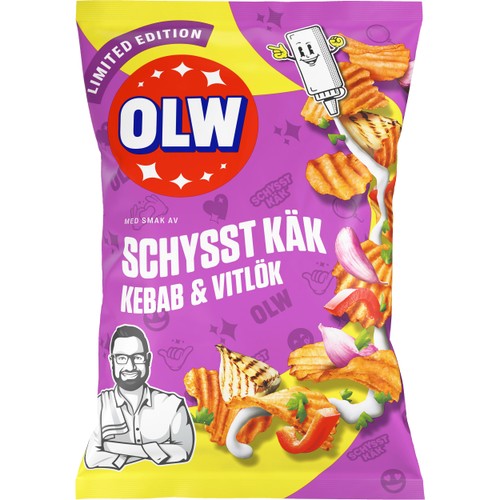 Chips Kebab & vitlök 250g Olw