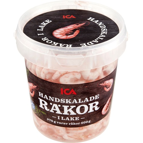 Räkor handskalade i lake 500g ICA