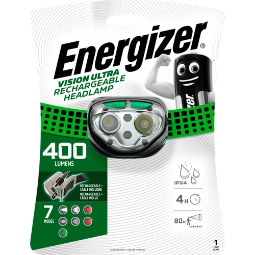 Pannlampa Vision Ultra 400lm Uppladdningsbar Energizer