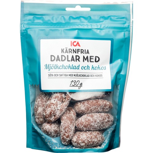 Dadlar mjölkchoklad och kokos 130g Klass 1 ICA