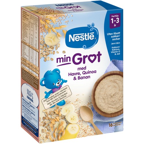Min Gröt Havre, quinoa & banan 1år 16p 450g Nestle