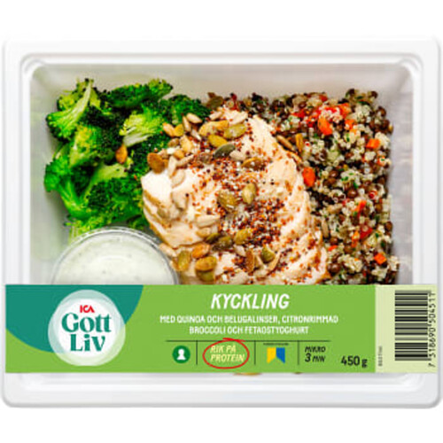 Kyckling med quinoa och belugalinser 450g ICA Gott Liv