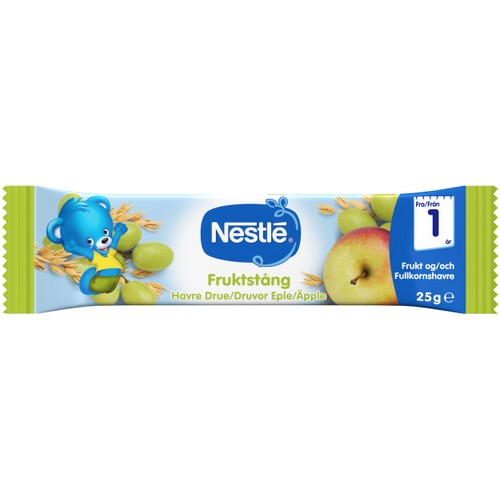 Fruktstång havre, druvor & äpple 1år 25g Nestle