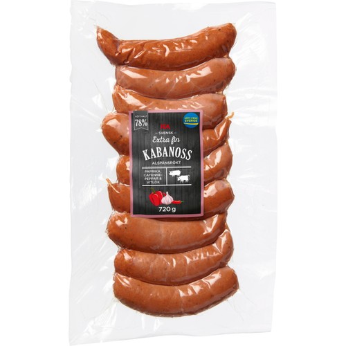 Kabanoss Extra FIn 78% Kötthalt 720g ICA