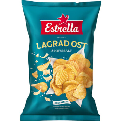 Chips Lagrad ost & Havssalt 275g Estrella