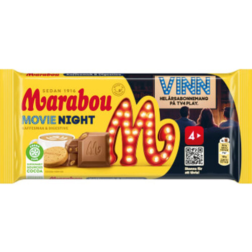 Chokladkaka Movie Night Kaffesmak&Digestive LTD 185gvMarabou