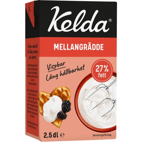 Mellangrädde lång hållbarhet 27% 2,5dl Kelda®