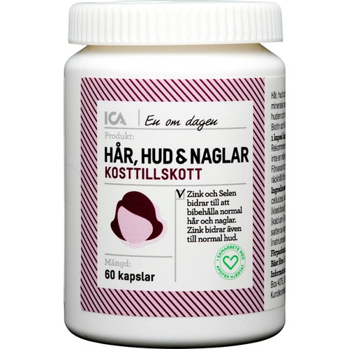 Multivitamin Hår Hud & Naglar Kosttillskott 60st ICA Hjärtat