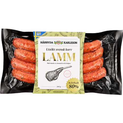 Lammkorv Rosmarin 80% Kötthalt 260g Härryda Karlsson