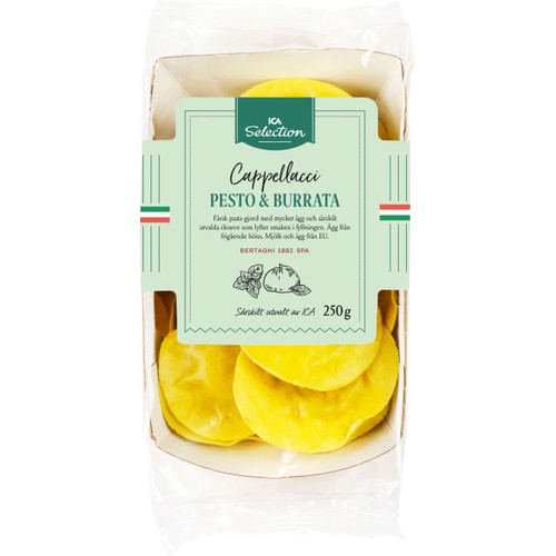 Pasta Cappellacci Pesto och Burrata Färsk 250g ICA Selection