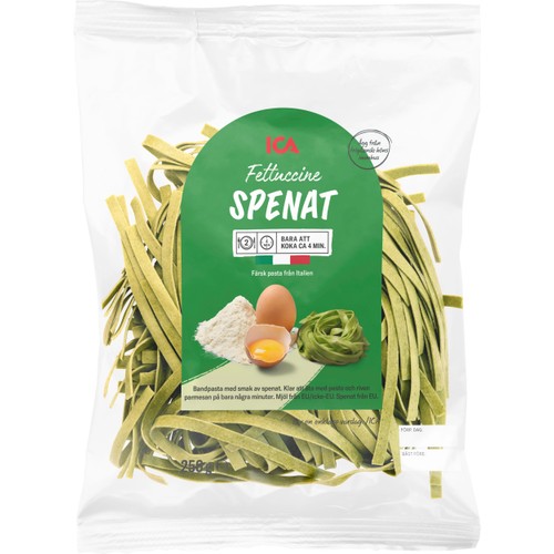 Pasta Fettuccine Spenat Färsk 250g ICA