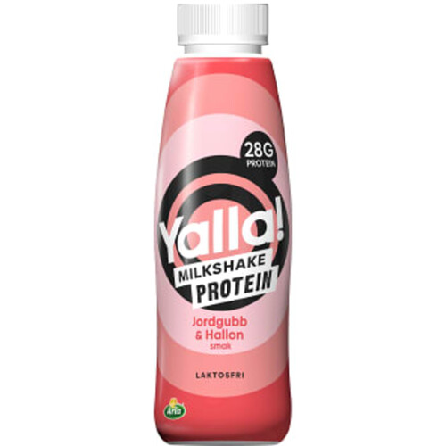 Milkshake Protein Jordgubb & Hallonsmak Laktosfri 12% 500g Yalla