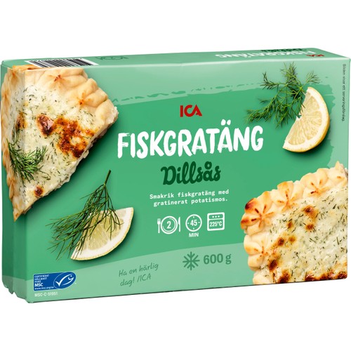 Fiskgratäng med dillsås Fryst 600g ICA