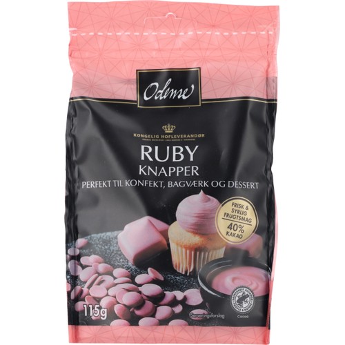 Bakdekoration Knappar Rosa Choklad 115g Odense