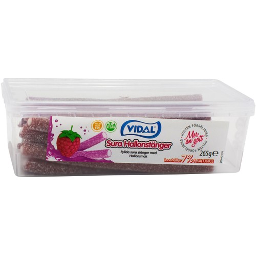 Godis Fyllda Sura Stänger Med Hallonsmak 265g Vidal