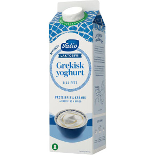 Yoghurt Grekisk Naturell Laktosfri 0,4% 1000g Valio