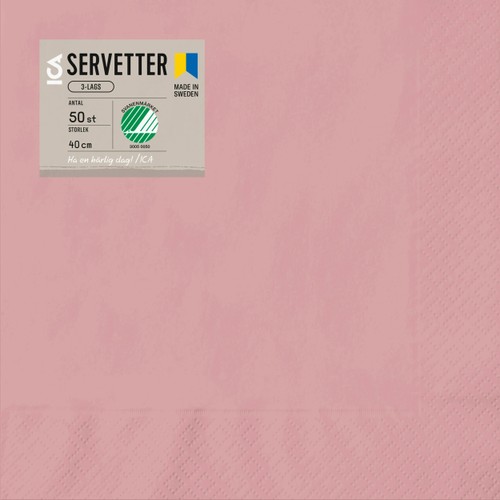 Servett 50p 40cm dusty pink ICA