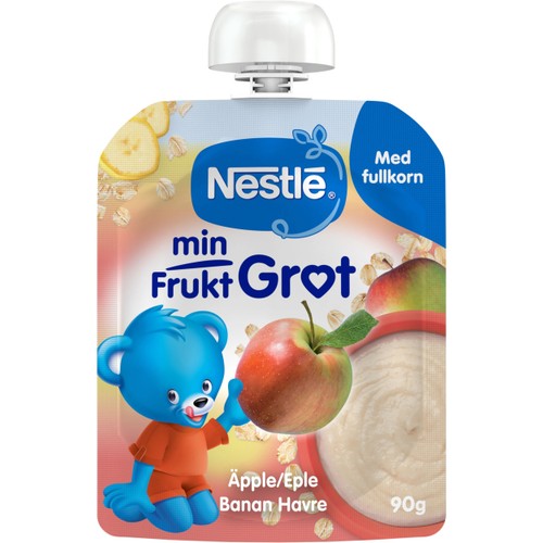Barnmat Min Frukt gröt äpple, banan & havre 6m 90g Nestle