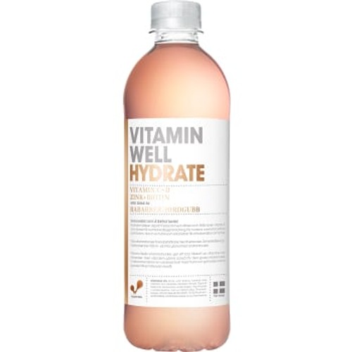 Hydrate Rabarber & jordgubb 50cl Vitamin Well