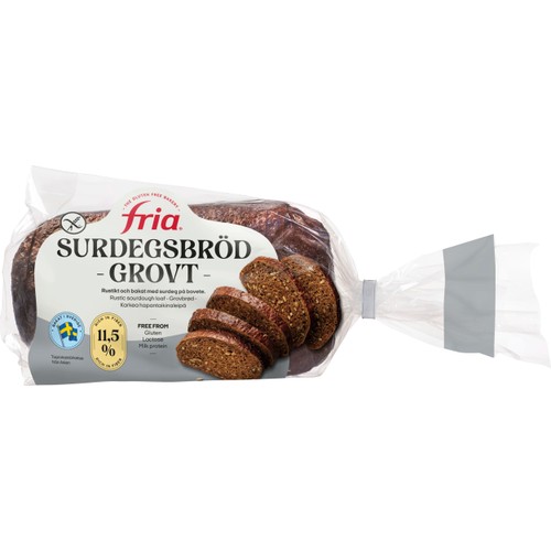 Surdegsbröd grovt Fryst Glutenfri 500g Fria