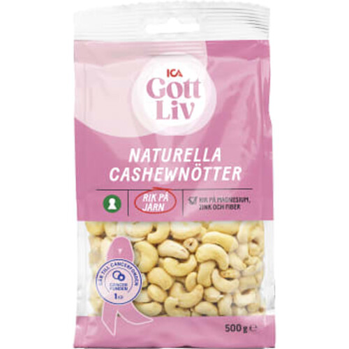 Cashewnötter 500g ICA Gott Liv