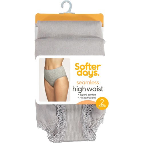 Trosa seamless spets High waist L/XL 2p ljusgrå Softer Days