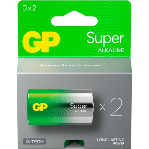 Batteri GP Super Alkaline D/LR20 2-pack GP