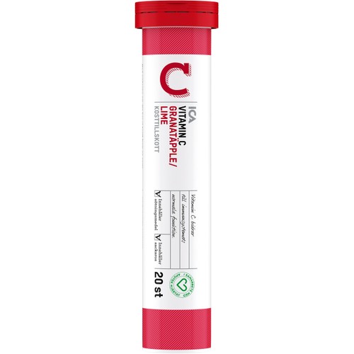 Vitamin C Granatäpple Kosttillskott brustablett 20st ICA Hjärtat