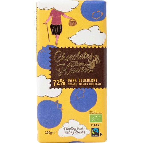 Mörk Choklad Dark Blueberry 72% 100g Chocolates From Heaven
